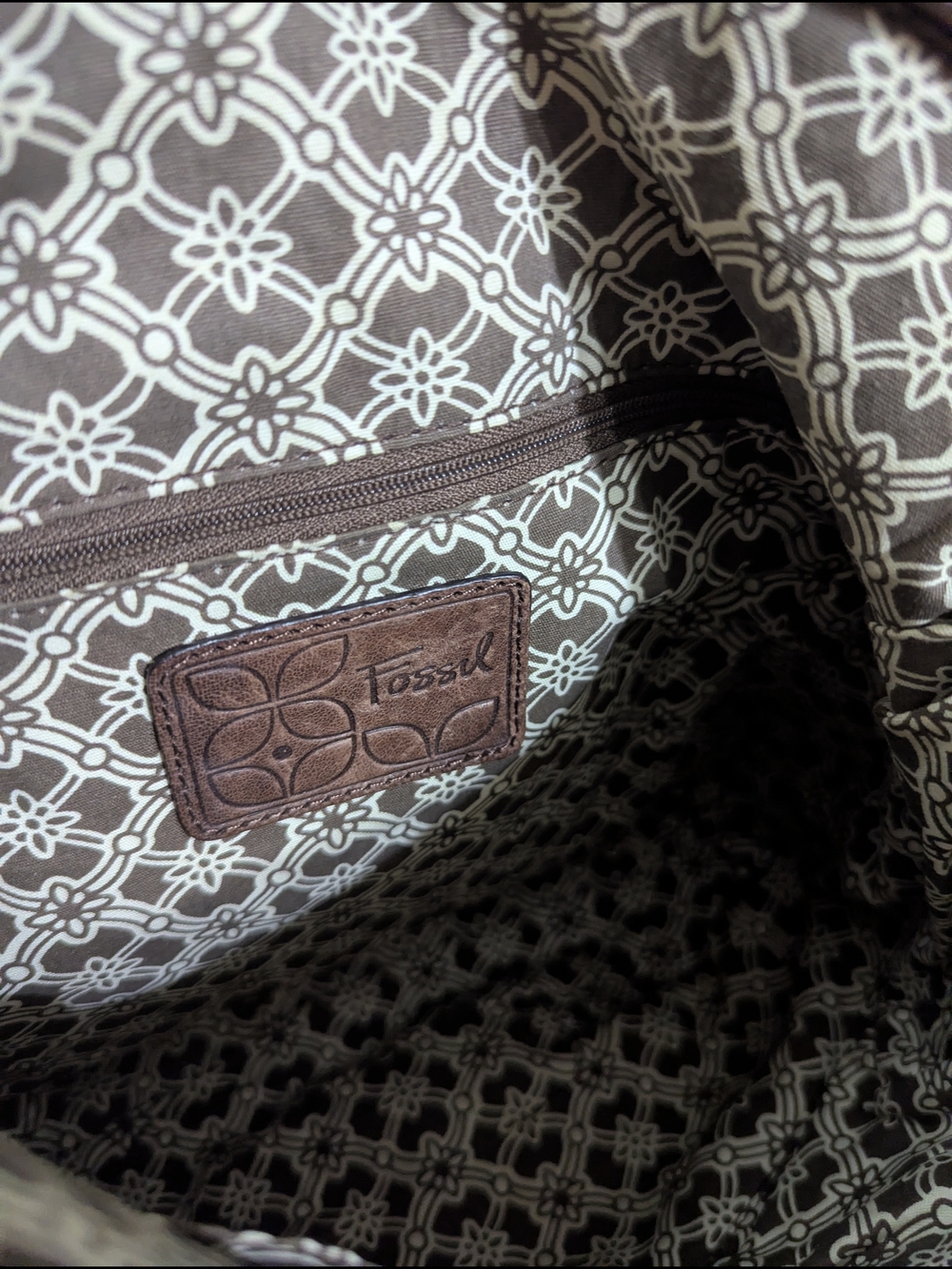 Fossil Talita Hobo Brown Leather Crossbody Bag - Picture 10 of 11
